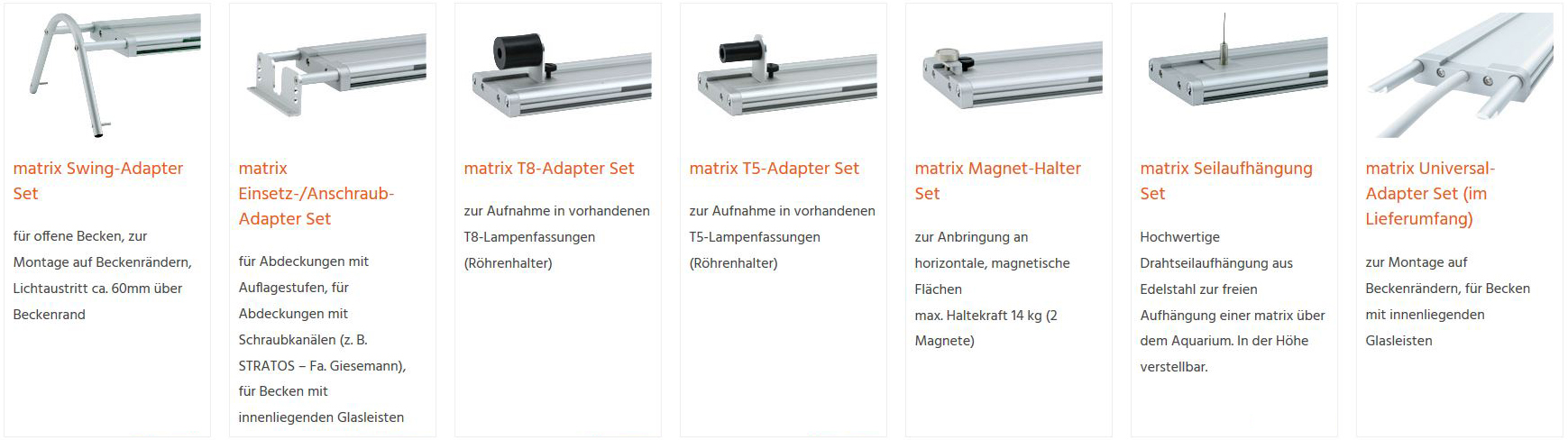Übersicht Daytime Matrix LED Adapter