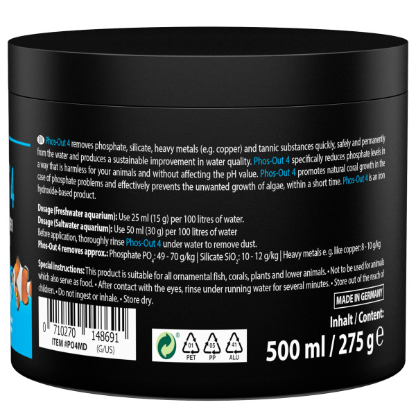 ARKA Phos-Out 4 Granulat 275g Rückseite