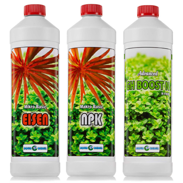Aqua Rebell NPK + Eisen + GH Boost N | Aquarium Basic Dünger Set inkl. Dosierpumpe - 1000ml