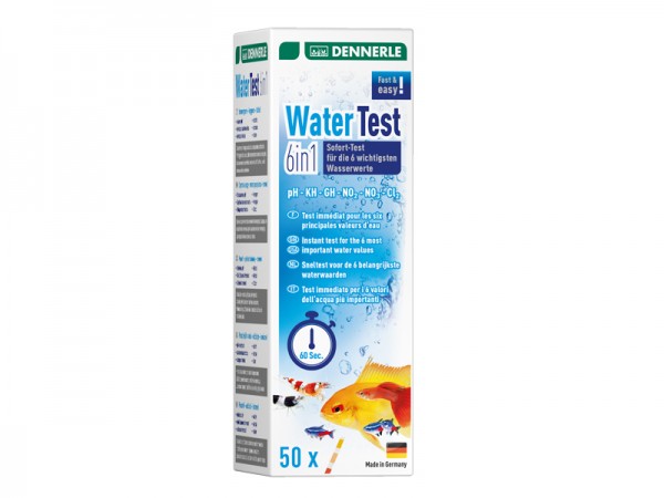 Dennerle Aquaristik WaterTest 6in1, 50 Stk Wassertests Teststreifen