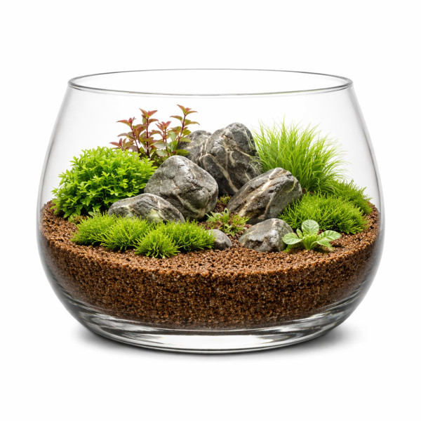 Flaschengarten & Wabi-Kusa Sand braun