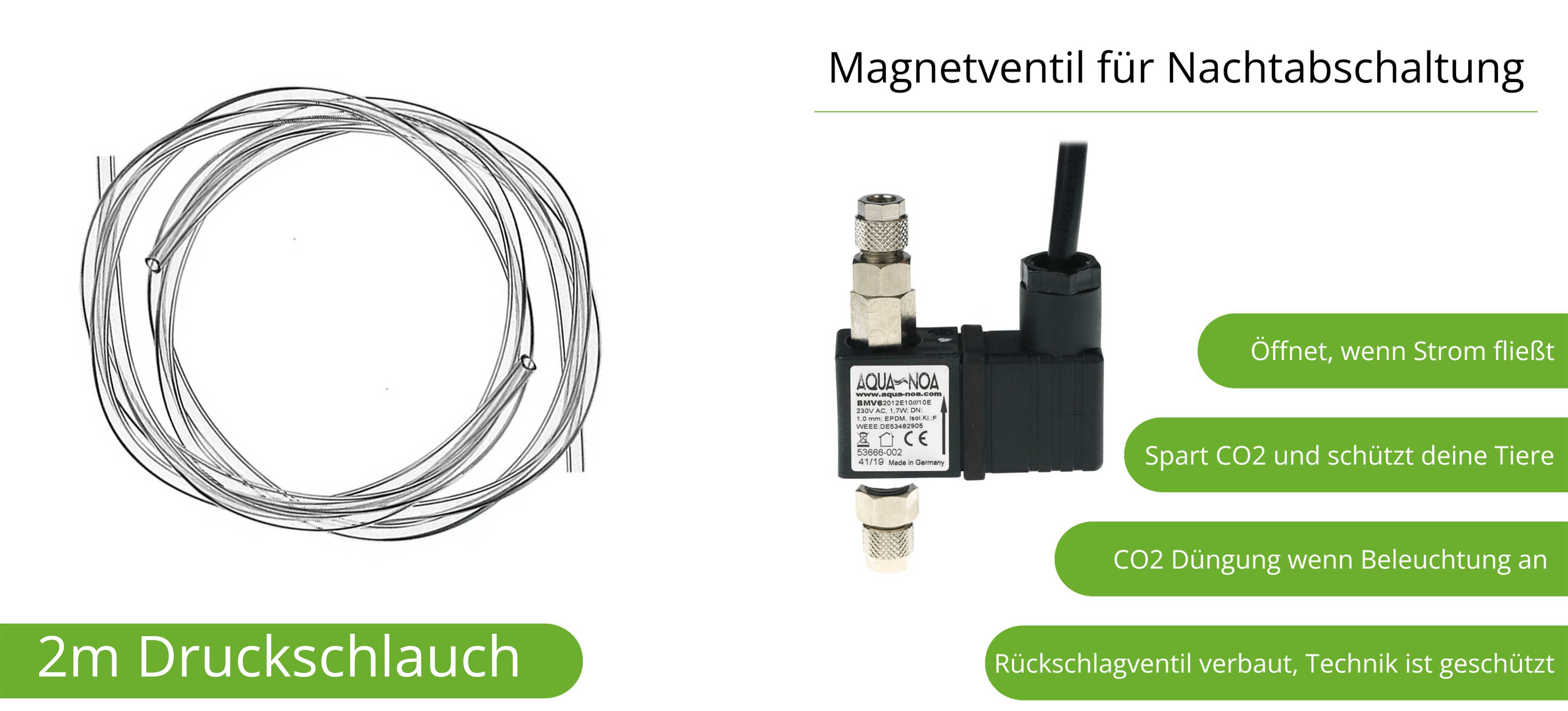 Co2 Magnetventil und Druckschlauch